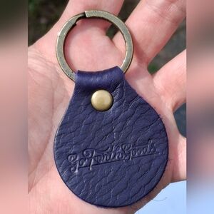 Go Forth Goods Deep Purple Leather Keychain Key Fob Bag Charm
